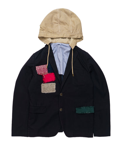 Patchwork Hooded Blazer