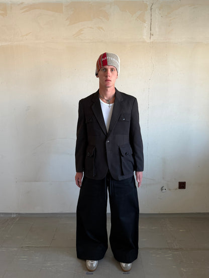 Pinstripe Cargo Blazer