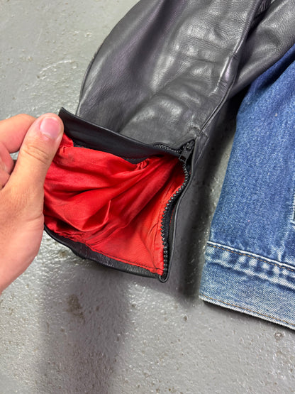 Leather Denim Biker Jacket