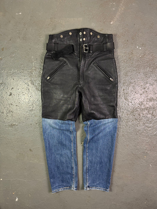 Motorcycle Leather and Denim Pants